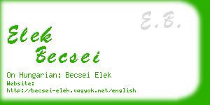 elek becsei business card